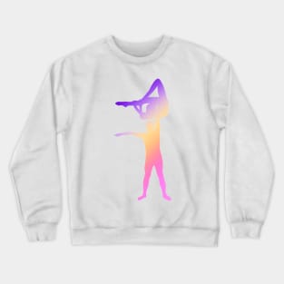 A mixed pair doing a balance skill Crewneck Sweatshirt